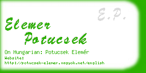 elemer potucsek business card